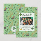 Leuke groene St Patrick's Ierse bedankkaart (Voorkant / Achterkant)