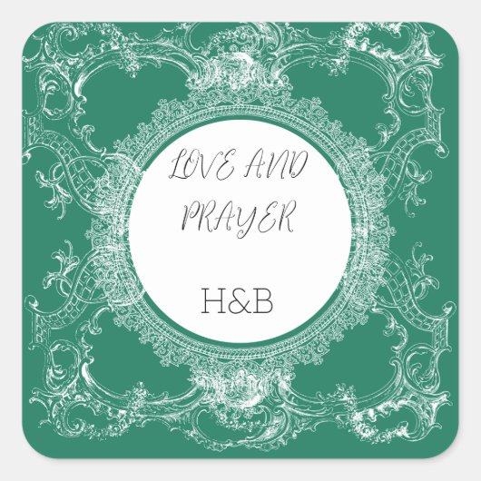 Leuke groene sticker met liefdesboodschap (Voorkant)