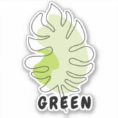 Leuke groene stijlvolle bladliefhebbers Sticker (Voorkant)