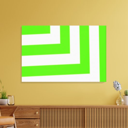 Leuke groene strepen Patroon Canvas Print (Insitu (Woonkamer))