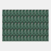 Leuke groene tonale Bigfoot Santa Unieke Xmas Inpakpapier Vel (Voorkant 3)