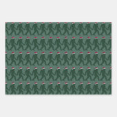 Leuke groene tonale Bigfoot Santa Unieke Xmas Inpakpapier Vel (Voorkant)