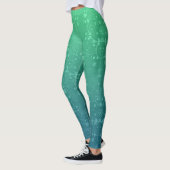 Leuke groene turquoise damast boho stijl leggings (Links)