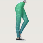 Leuke groene turquoise damast boho stijl leggings (Rechts)