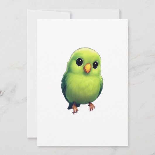 Leuke groene vogel bedankkaart (Achterkant)