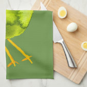 Leuke groene vogel waterverf theedoek (Quarter Fold)