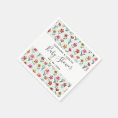 Leuke groene Waterverf bloemenkoppels Baby shower Servet (Hoek)