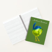 Leuke groene waterverf vogel notitieboek (Binnen)