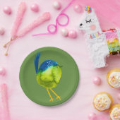 Leuke groene waterverf vogel papieren bordje (Feest)
