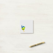 Leuke groene waterverf vogel post-it® notes (Op bureau)