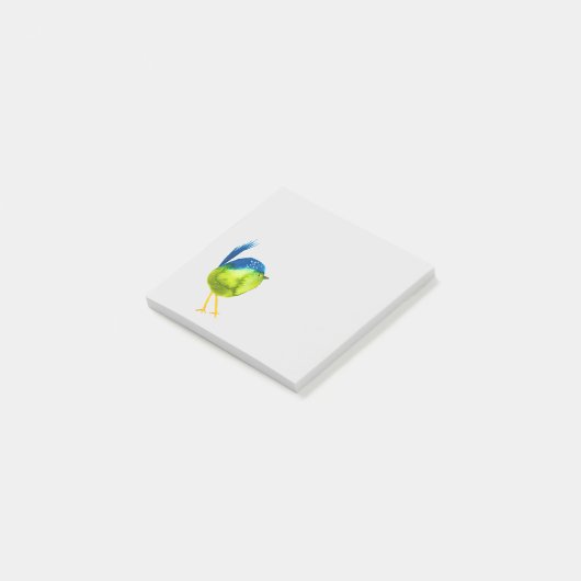 Leuke groene waterverf vogel post-it® notes (Schuin)