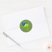 Leuke groene waterverf vogel ronde sticker (Envelop)