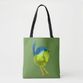 Leuke groene waterverf vogel tote bag (Voorkant)