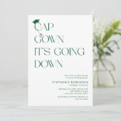 Leuke groene & witte muts, toga afstuderen kaart (Staand voorkant)
