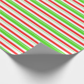 Leuke groene, witte, rode kerst geïnspireerde stre cadeaupapier (Hoek)