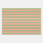Leuke groene, witte, rood gekleurde strepen patron inpakpapier vel (Voorkant 2)