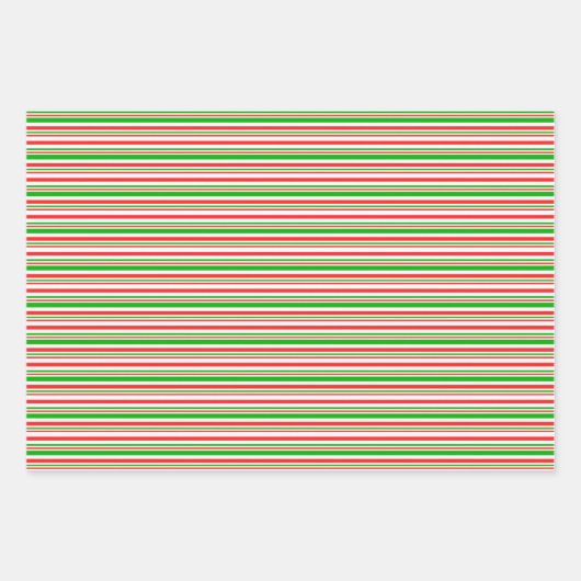 Leuke groene, witte, rood gekleurde strepen patron inpakpapier vel (Voorkant 2)