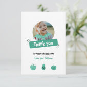 Leuke groene & witte verjaardag in Halloween-stijl Bedankkaart (Staand voorkant)