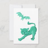 Leuke groene & witte verjaardag in Halloween-stijl Bedankkaart (Achterkant)