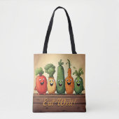 Leuke Groenten Herbruikbare Grocery Shopping Tas (Voorkant)