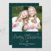 Leuke groet BEWERKBARE KLEUR Kerst fotokaart Feestdagenkaart (Voorkant / Achterkant)