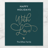 Leuke groet BEWERKBARE KLEUR Vakantie fles Etikett Wijn Etiket (Enkel label)