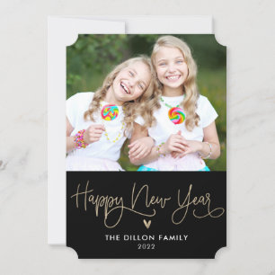Leuke groet EDITABLE KLEUR Nieuwjaarskaart Foto Feestdagenkaart