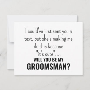 Leuke groomsman best man voorstelkaart; dit zou bedankkaart