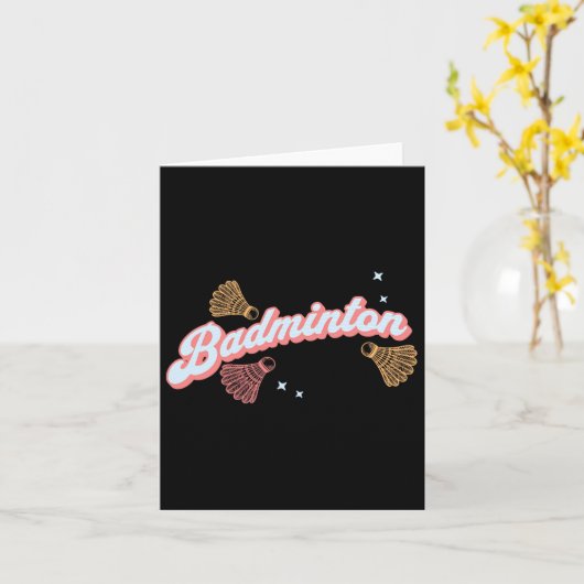 Leuke Groovy badminton en shuttles Kaart (Gele Bloem)