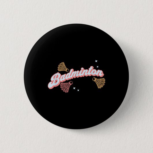 Leuke Groovy Badminton En Shuttles Ronde Button 5,7 Cm (Voorkant)