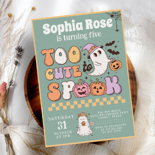 Leuke Groovy Ghost 70s Retro Halloween Verjaardag Kaart