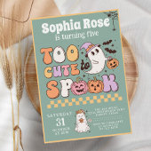 Leuke Groovy Ghost 70s Retro Halloween Verjaardag Kaart