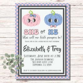 Leuke Groovy Halloween Pumpkin Geslacht onthullen Kaart