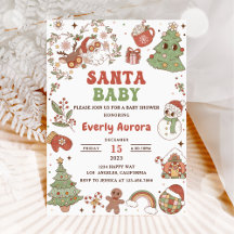 Leuke Groovy Kerstman Kerst Baby Shower