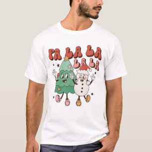Leuke Groovy Retro Kerstmis T-shirt