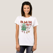 Leuke Groovy Retro Kerstmis T-shirt (Voorkant volledig)