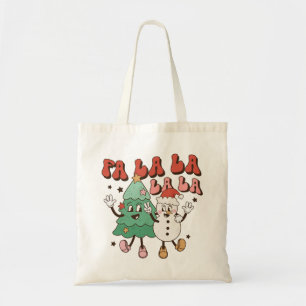 Leuke Groovy Retro Kerstmis Tote Bag