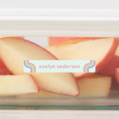 Leuke Groovy Retro Kleurrijke Aangepaste Naam Wate Labels (Aangebracht)