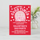 Leuke Groovy Rode Valentijnsdag Feestje Kaart (Staand voorkant)