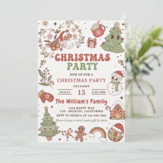 Leuke Groovy Sinterklaas Kerstfeest  Kaart (Staand voorkant)