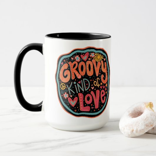 Leuke Groovy Soort Liefde Inspirativiteit Mok (Met donut)