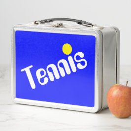 Leuke Groovy Wit Geel Tennis Tekst op Bright Blue