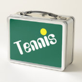 Leuke Groovy Wit Geel Tennis Tekst op Donkergroen (Achterkant)