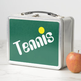 Leuke Groovy Wit Geel Tennis Tekst op Donkergroen