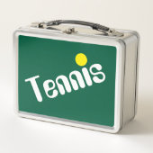 Leuke Groovy Wit Geel Tennis Tekst op Donkergroen (Voorkant)