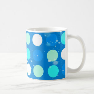 Leuke grote blauwe, witte, lichtblauwe stippen koffiemok