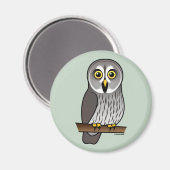 Leuke grote grijze uil magneet (Voorkant / Achterkant)