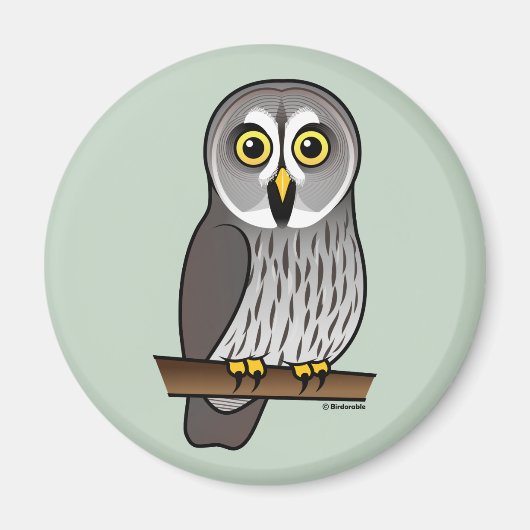 Leuke grote grijze uil magneet (Voorkant)
