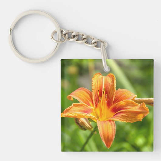 Leuke grote Lily bloem foto Sleutelhanger (voorkant)