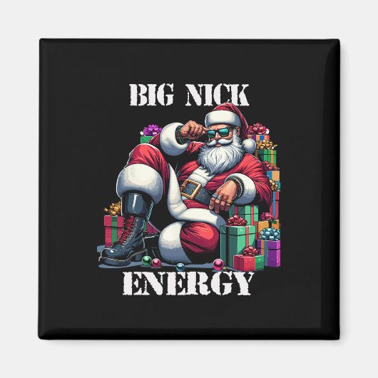Leuke Grote Nick Energie Leuke Kerstman Kerstmis X Magneet (Voorkant)